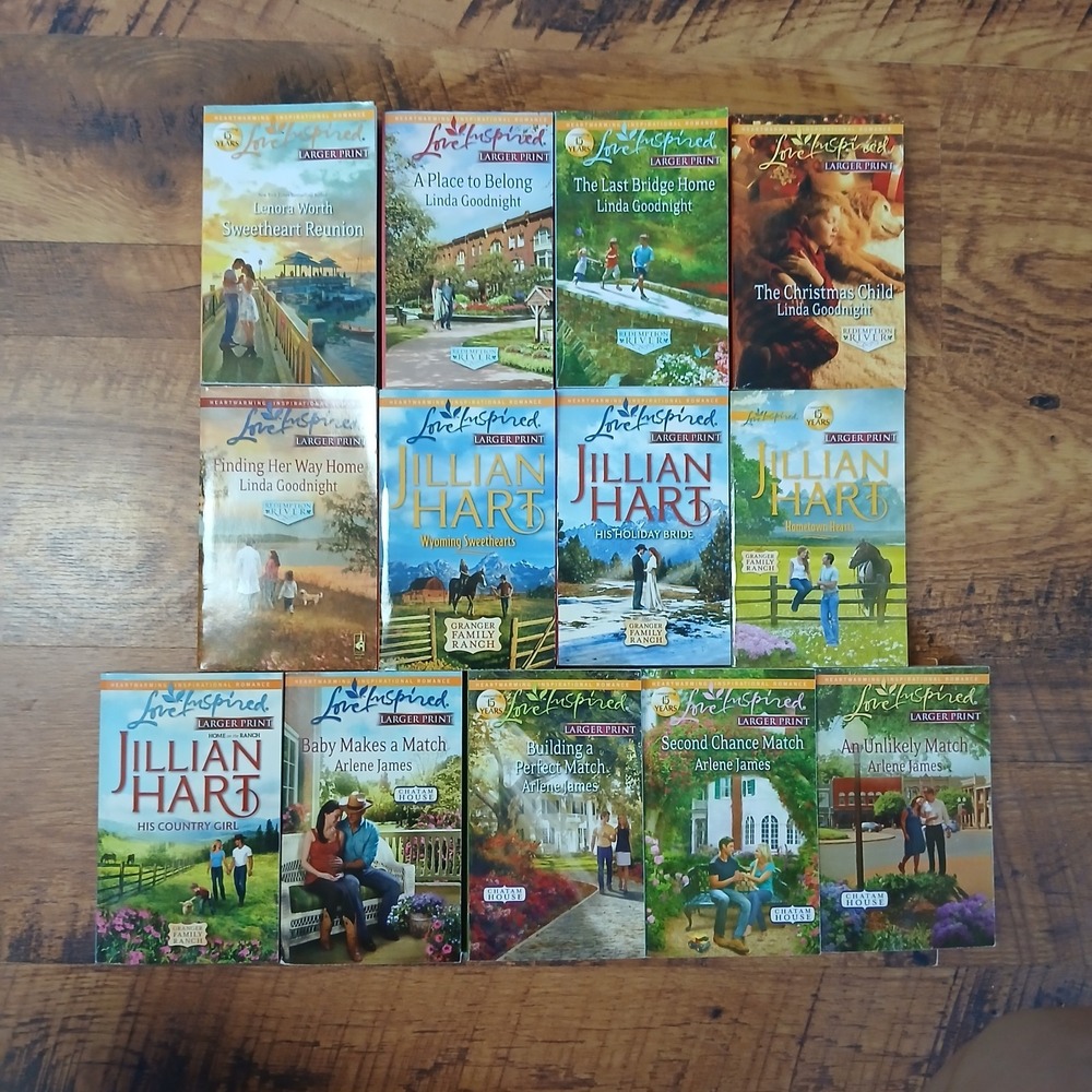 Love Inspired Larger Print Lot Of 13 Books Paperback Christian Romance Christmas